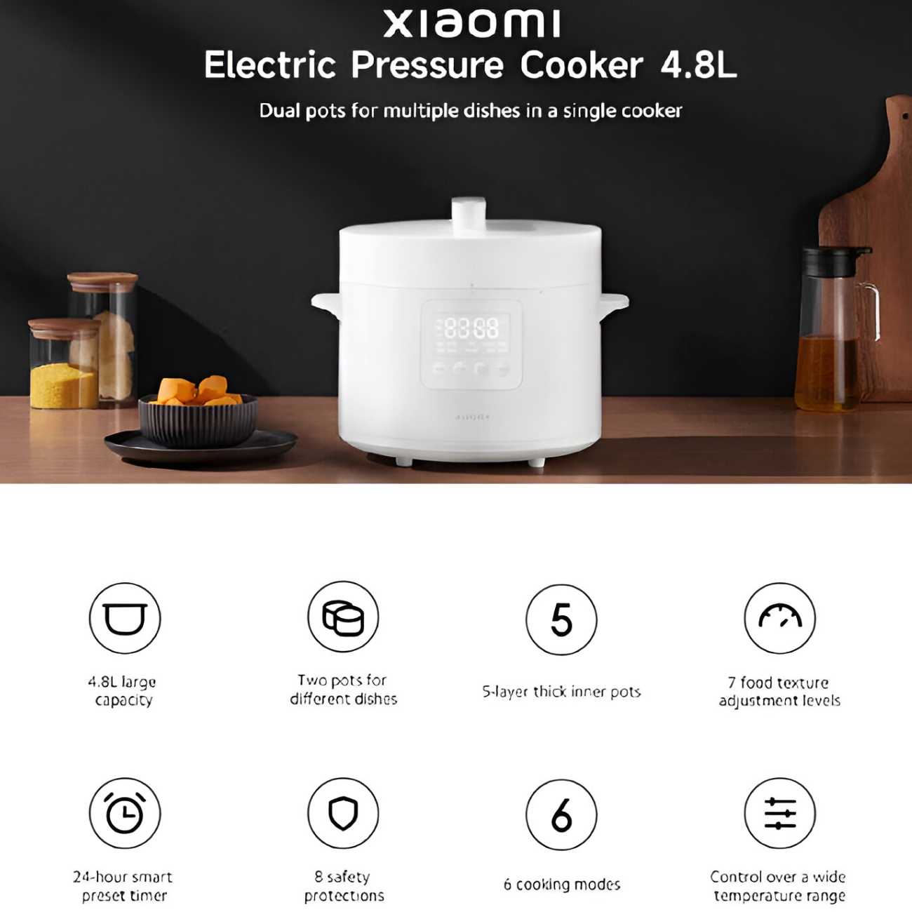 زودپز چند منظوره شیائومی Xiaomi Electric Pressure Cooker 4.8L